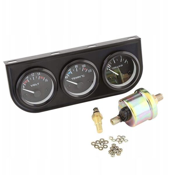 Σετ δεικτών KET 3 σε 1 Volt, Θερμοκρασία Νερού, Πίεση Λαδιού