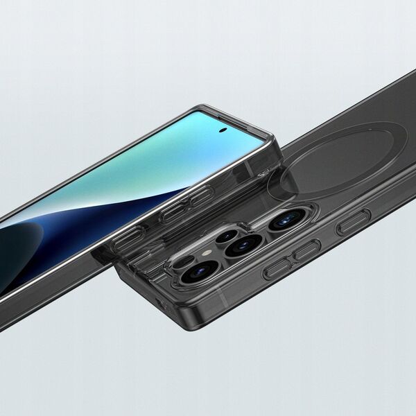 Θήκη σιλικόνης AMAZINGTHING Minimal Mag Case με μαγνητικό δακτύλιο για το Samsung Galaxy S25 Ultra - μαύρο