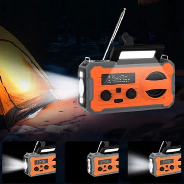 Ραδιόφωνο PRISTAR FM με φακό 4000 mAh YX328 πορτοκαλί