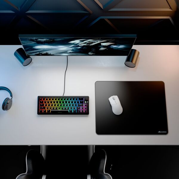 Glorious Gaming Glorious Mouse Pad 2 XL - Ραμμένο - Μαύρο, Μαύρο, Μονοχρωματικό, Ύφασμα, Καουτσούκ, Αντιολισθητική βάση, Gaming mouse pad