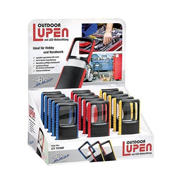 Μεγεθυντικός φακός ορθογώνιος WEDO με LED φως, συμπεριλαμβανομένων των μπαταριών