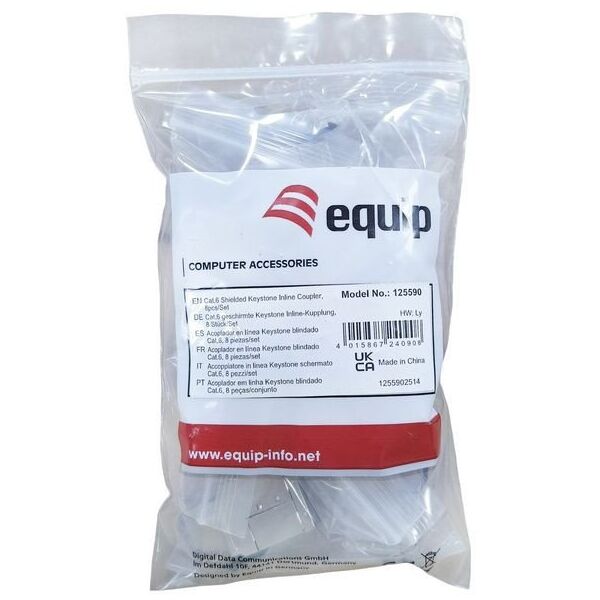 Σύνδεσμος Keystone Equip ακατέργαστος Cat6 2xRJ45 Μεταλλικό σετ 8 τεμαχίων