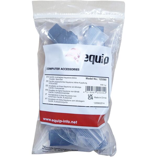 Σύνδεσμος Equip Keystone μη θωρακισμένος Cat6A 2x RJ45 σετ 8 τεμαχίων