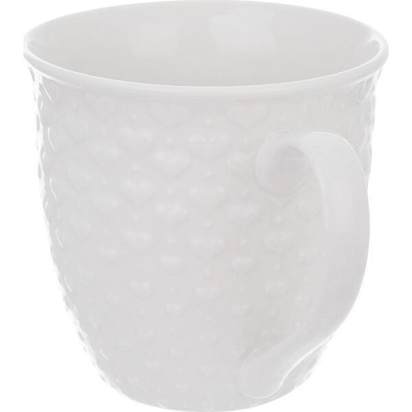 Orion Duży kubek ceramiczny, SERCA, z uchem, do kawy, herbaty, 580 ml, BIAŁY