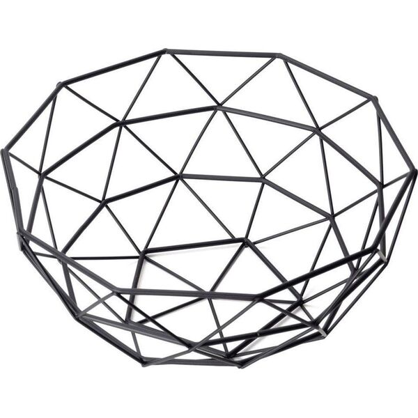 Vilde Koszyk GEOMETRYCZNY metalowy na owoce, warzywa, CZARNY, kosz, patera, miska