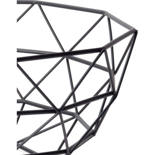 Vilde Koszyk GEOMETRYCZNY metalowy na owoce, warzywa, CZARNY, kosz, patera, miska