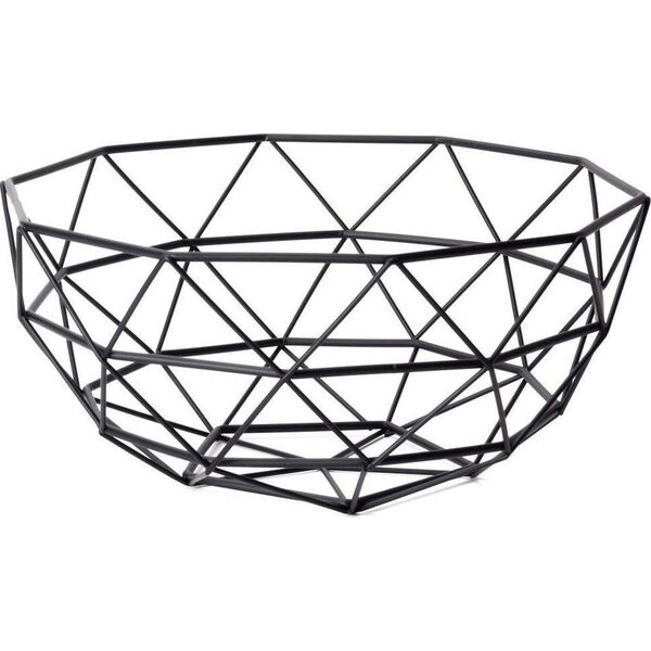 Vilde Koszyk GEOMETRYCZNY metalowy na owoce, warzywa, CZARNY, kosz, patera, miska