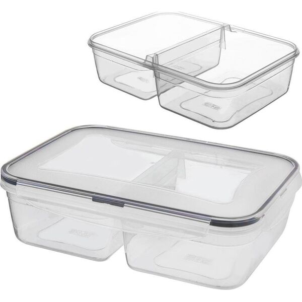 Orion Pojemnik na żywność dzielony z uszczelką szczelny z 2 przegródkami lunchbox 2 l