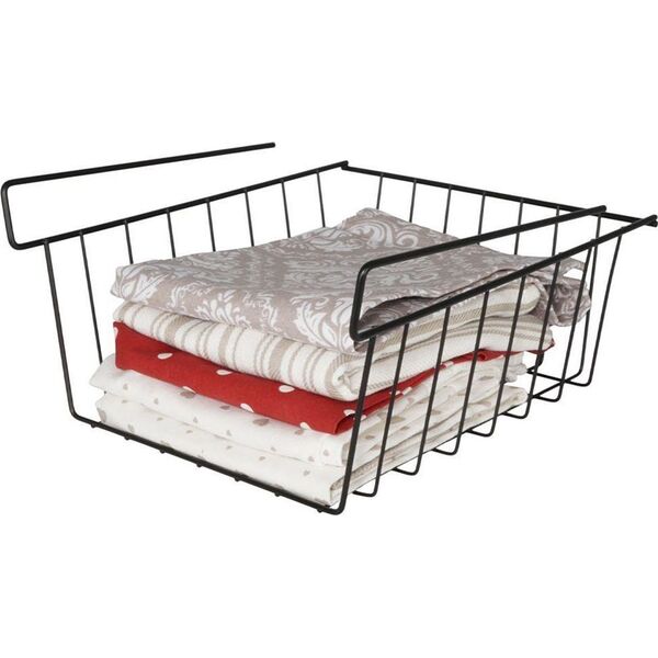 Vilde Kosz koszyk podwieszany pod półkę organizer czarny metalowy loft 27,5 cm