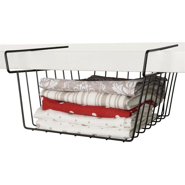 Vilde Kosz koszyk podwieszany pod półkę organizer czarny metalowy loft 27,5 cm
