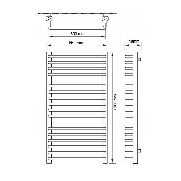 Θερμαντικό μπάνιου WEST W20/60 EDAN 950W 1200/650