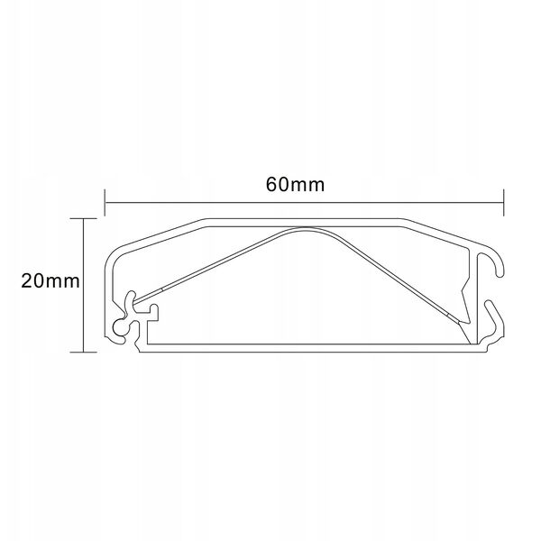 Μάσκα110-W - aluminiowa maskownica kabli z systemem click-lock dł. 110 cm