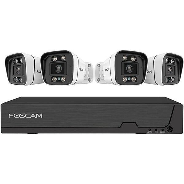 Rejestrator Foscam Foscam FNA 108 E B4 2T, set (black/white, FNA108E 8-channel NVR, 4x V8EP camera)