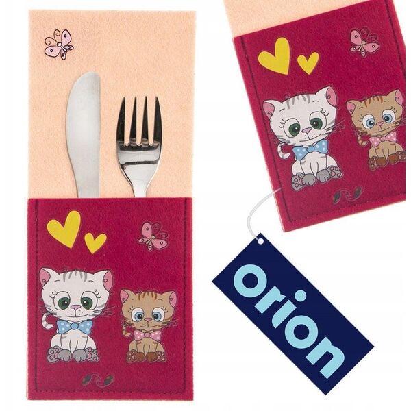Orion Pokrowiec etui na sztućce KOTEK 21x9 cm