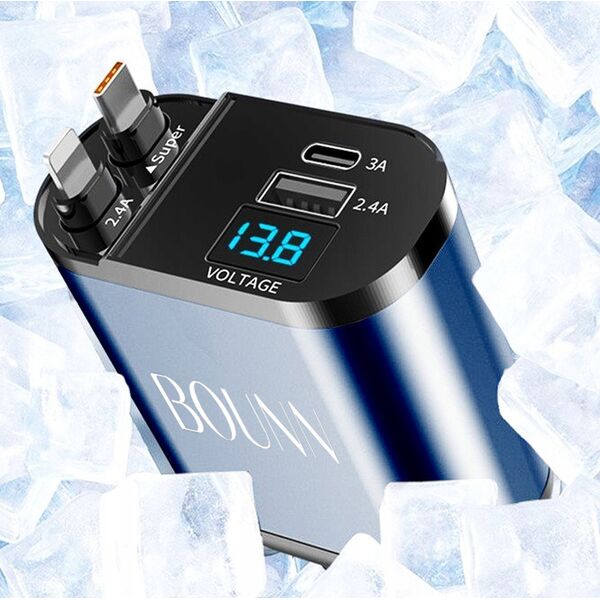 Φορτιστής αυτοκινήτου USB C 30W APPLE 12V 24V 4w1