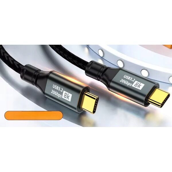 Καλώδιο USB C γρήγορη φόρτιση σε USB-C 3.2 20V/5A 100W 20Gbps 8K | 2m