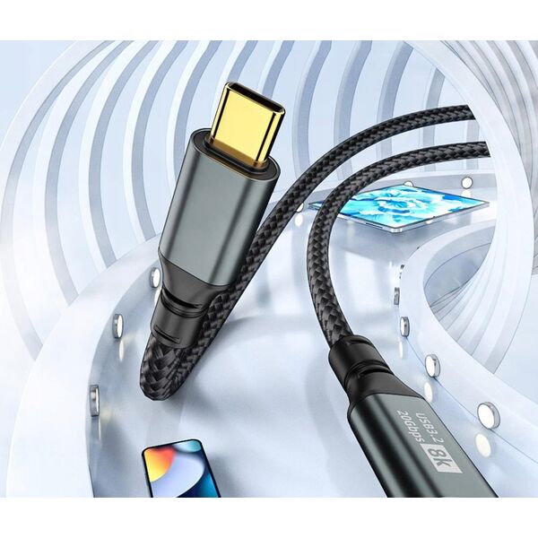 Καλώδιο USB C γρήγορη φόρτιση σε USB-C 3.2 | 20V/5A 100W 20Gbps 8K | 3m