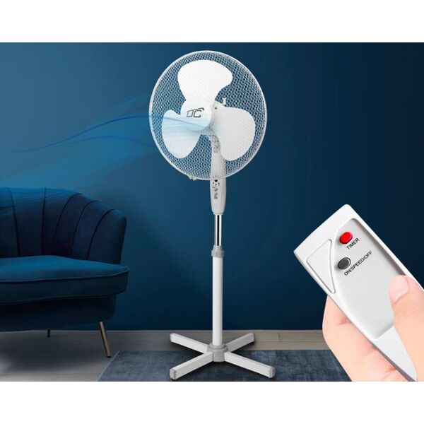 PS Wentylator stojący LTC  16" 50W 3tryby sterowany pilotem, biały HQ