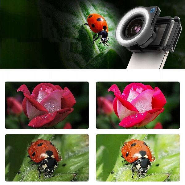 Lampa Pierścieniowa Ring Makro Led Apexel Do Telefonu Aparatu 37 / 52 Mm / Apl-fl26