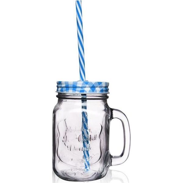 Orion Słoik z uchem ze słomką kubek szklanka 450 ml