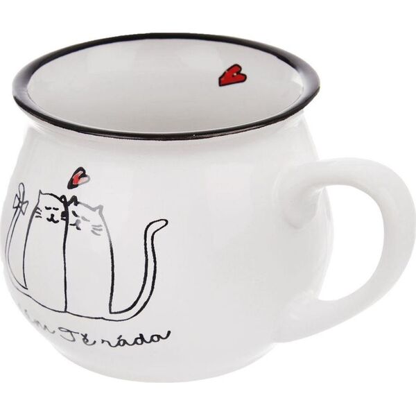Orion Kubek ceramiczny z uchem koty kotki do picia kawy herbaty 300 ml
