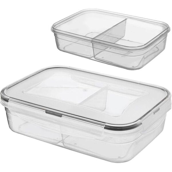 Orion Pojemnik na żywność dzielony z uszczelką szczelny z przegródkami 2 wkłady lunchbox 1 l