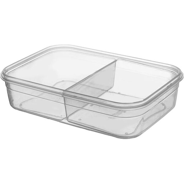 Orion Pojemnik na żywność dzielony z uszczelką szczelny z przegródkami 2 wkłady lunchbox 1 l