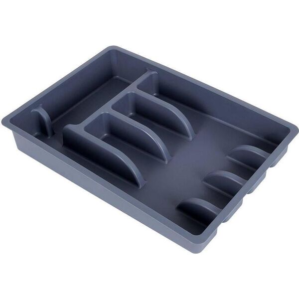 Vilde Organizer na sztućce przybory wkład do szuflady szary 5 przegródek 36x25,5x 5 cm