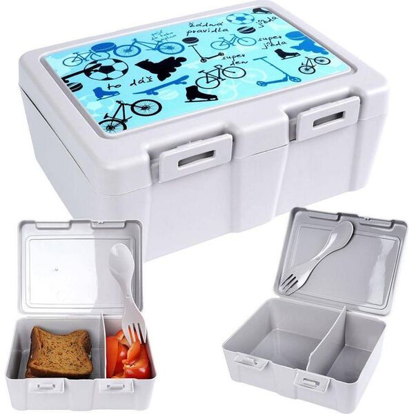 Orion Pojemnik śniadaniowy z przegrodą na śniadanie sałatkę lunchbox sztućce śniadaniówka sport 1 l