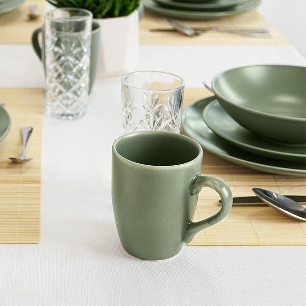Orion Kubek z uchem do picia kawy herbaty napojów ceramiczny zielony alfa 350 ml