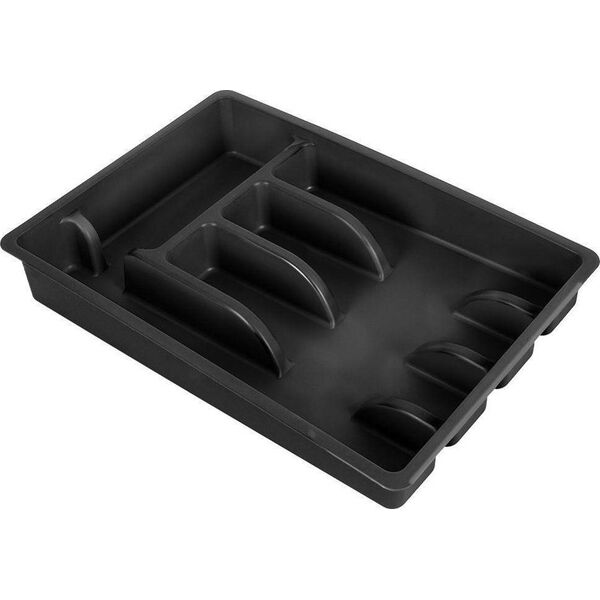Vilde Organizer na sztućce przybory wkład do szuflady czarny 5 przegródek 36x25,5x6 cm