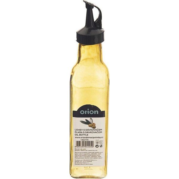 Orion Butelka na oliwę z dozownikiem szklana żółta 265 ml