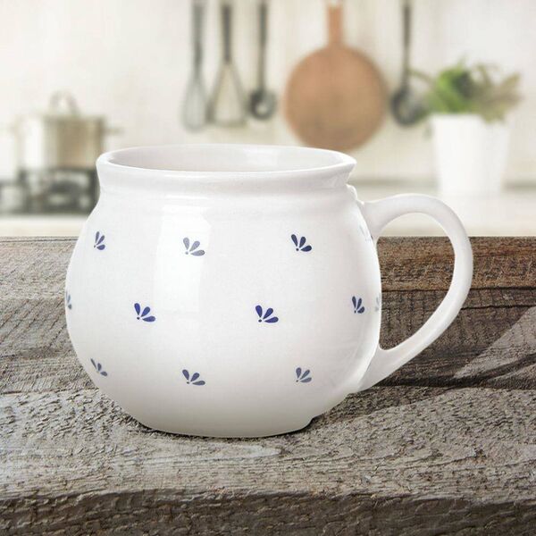 Orion Kubek z uchem ceramiczny biały MODROBILA 190 ml