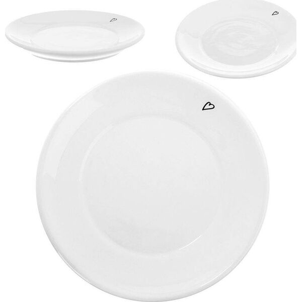 Orion Spodek / talerzyk mały ceramiczny biały SERDUSZKA 12 cm