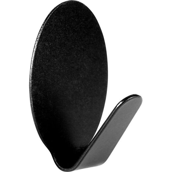 Storage Solutions Wieszak samoprzylepny na ręcznik ścierkę / haczyk stalowy owal czarny 6 szt. 3x2 cm