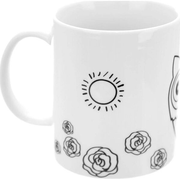 Orion Kubek do malowania z farbkami porcelanowy sowa 330 ml