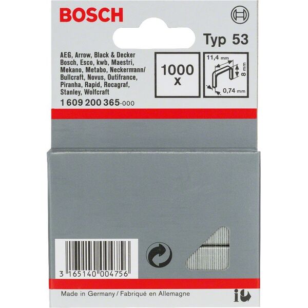 BOSCH 1 609 200 365 Συρραπτικό Κιτ Συρραπτικών 1000 Συρραπτικά (1609200365)