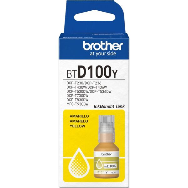 Φιάλη Μελάνης Brother BTD100Y | Κίτρινο