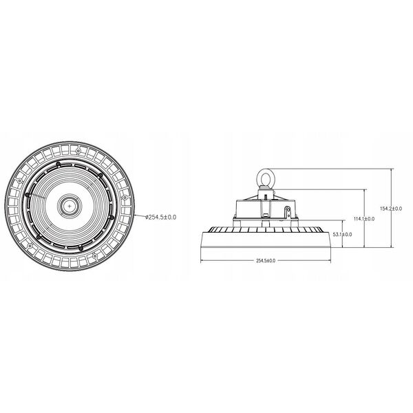 Φωτιστικό High-Bay Slim Light Design UFO LED 200W 4000K 32000LM 120° 1-10 DIM IP66 IK10 μαύρο