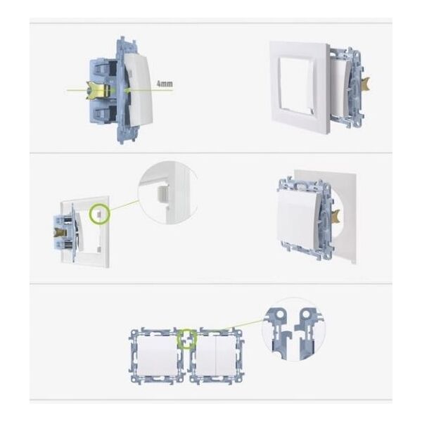 Μονός διακόπτης ταχείας σύνδεσης Kontakt-Simon 10 CW1C.01/41 κρεμ