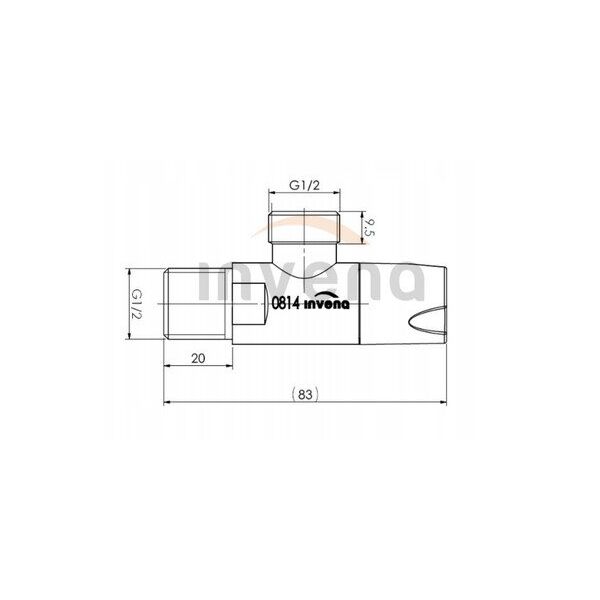 Invena γωνιακή βαλβίδα με κεραμική κεφαλή 1/2"x1/2", χρυσή ZW-49-01Z-W