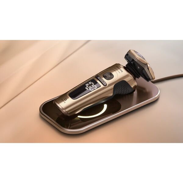 Ξυριστική μηχανή Philips S9000 Prestige SP9883/35 Υγρή και στεγνή ηλεκτρική ξυριστική μηχανή, Σειρά 9000, Περιστροφική ξυριστική μηχανή, Γκρι, Λεπίδες NanoTech Dual Precision, SH91, 2 έτη, Μπαταρία