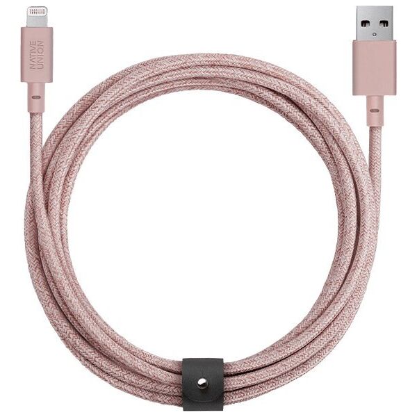 Kabel USB Native Union USB-A - Lightning 3 m Różowy (BELT-L-ROS-3-NP)