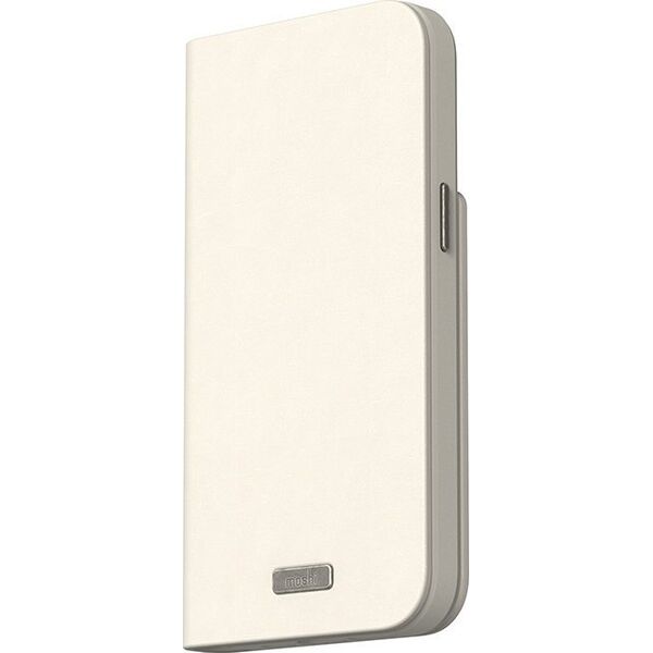 Moshi Moshi Overture MagSafe - Skórzane etui 3w1 z klapką iPhone 15 Pro Max (Eggnog White)