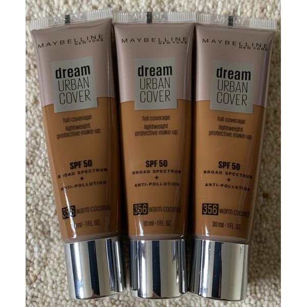 Maybelline, Dream Urban Cover, Full Cover, Κρέμα Ίδρυμα, 356, Ζεστή Καρύδα, SPF 50, 30 ml Για Γυναίκες