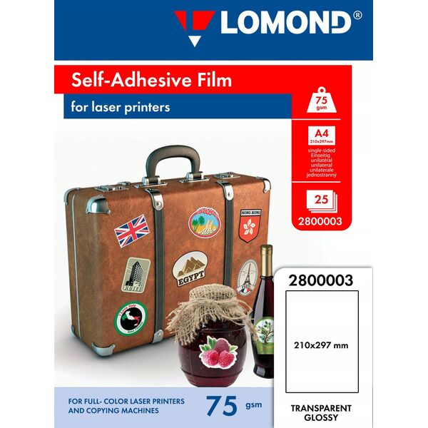 Φιλμ Laserjet PET Lomond Αυτοκόλλητο Διαφανές Γυαλιστερό A4, 25 φύλλα