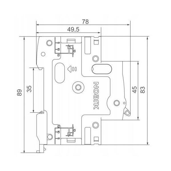 Διακόπτης διαρροής Noark Ex9L-N 108349 2P 25A 30mA 50Hz IP20 230V γκρι