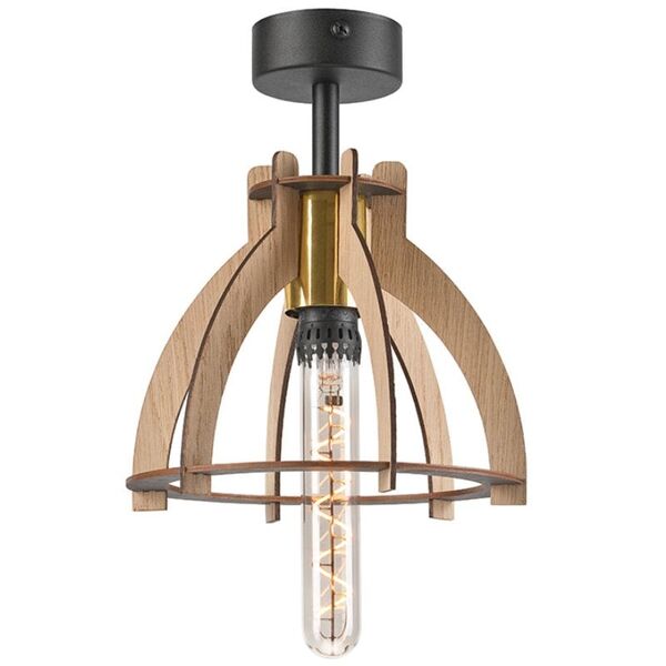 Lamkur Lando 50560 πλαφονιέρα φωτιστικό οροφής 1x15W E27 ξύλινο/μπεζ