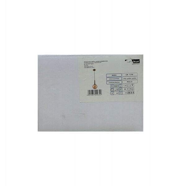 Lamkur Rollo 49342 κρεμαστό φωτιστικό 1x5W G9 χρυσό