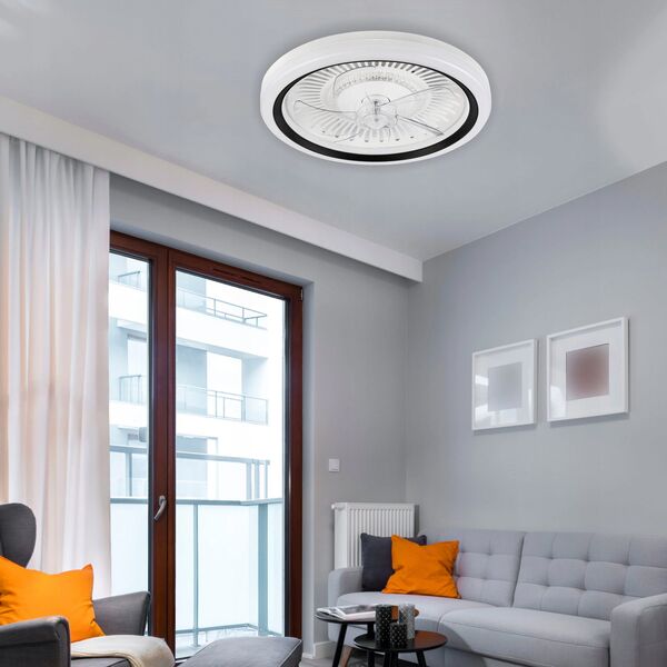 Lamkur Gemma 49908 ανεμιστήρας οροφής φωτιστικό 1x37W LED 3000K 4000 lm λευκό